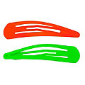 Epingles à cheveux, vert/orange, 15 cm