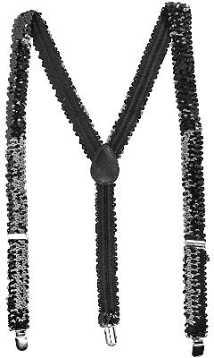 Cravate paillette noire - Accessoire de déguisement - Ax1616