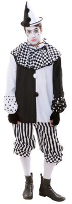 Déguisement clown Arlequin d'Halloween homme noir, achat de