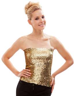 Paillettes dorées TOP col bénitier licou bretelles nœud dos nu bronze  ViewMyShop pantalon argenté kimono floral robe de pierres précieuses bikini  jupe short portefeuille -  France