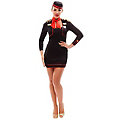 Stewardess-Kostüm, schwarz/rot