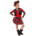 Punk Girl Kostüm für Kinder, schwarz/rot