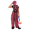 Clown-Latzhose mit Riesenkrawatte, unisex, pink