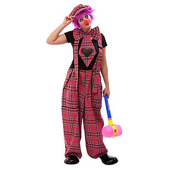 Clown Latzhose mit Riesenkrawatte, pink