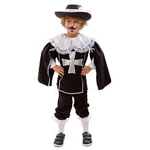 Musketier-Kostüm für Kinder, schwarz