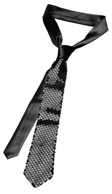 Cravate Paillette Noire - Cravate Strass Soirée - Cravate