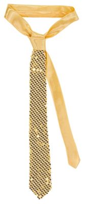 Cravate dorée à paillettes adulte : Deguise-toi, achat de Accessoires