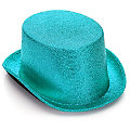 Chapeau haut-de-forme métallisé, turquoise