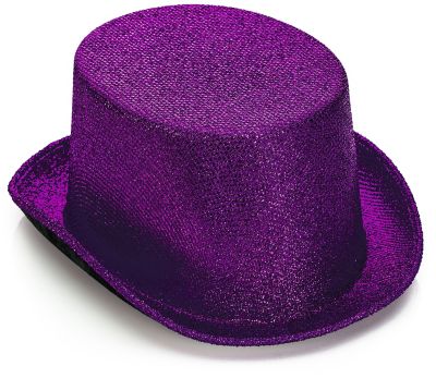 Chapeau disco violet à paillettes - Chapeau de déguisement