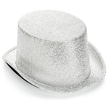 Chapeau haut-de-forme métallisé, argenté