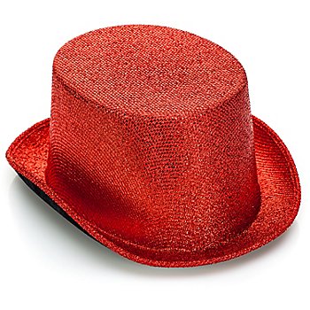 Chapeau haut-de-forme métallisé, rouge