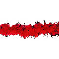Boa de plumes "duo", rouge/noir, 1,80 m