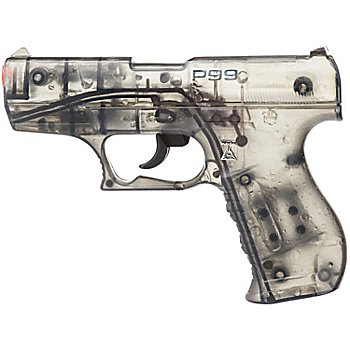 Pistolet à pétards 'agent secret', transparent, 18 cm
