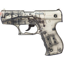 Spielzeugpistole 'Agent', transparent, 18 cm