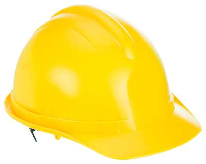 Casque de chantier jaune en pvc pour adulte - déguiz-fêtes