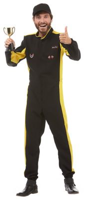 Combinaison pilote automobile homme, jaune/noir