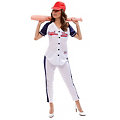 Baseball Kostüm für Damen, blau/weiß
