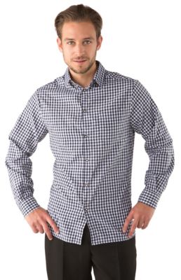 Chemise à carreaux pour hommes, bleu/blanc