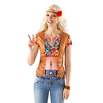 Hippie-Shirt 'Peace' für Damen