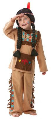 Indianer Kostum Fur Kinder Hellbraun Online Kaufen Buttinette Karneval Shop