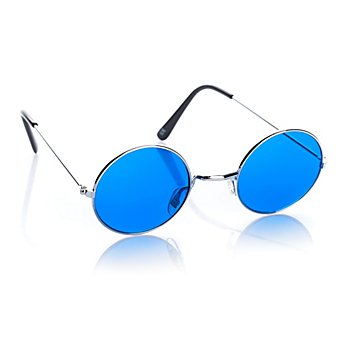 Brille 'Hippie', 4,5 cm Ø, blau