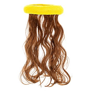 Stirnschweissband mit Haarteil, gelb