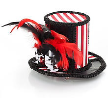 Mini-chapeau 'pierrot', rouge/blanc/noir