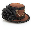 Mini-chapeau "Steampunk", marron/noir