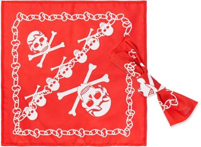 Bandana "pirate", rouge/blanc, 2 pièces