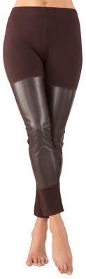 Legging cuir clearance marron