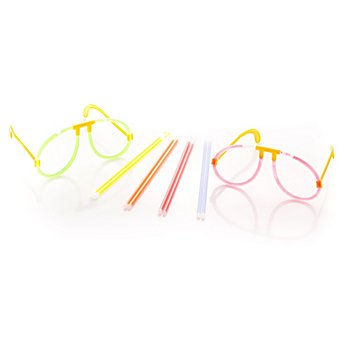 Bâtons fluorescents 'lunettes', 6 pièces
