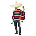 Poncho mexicain "Carlos" à rayures, multicolore
