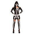 Déguisement squelette "Skeletta" pour femmes, noir/blanc