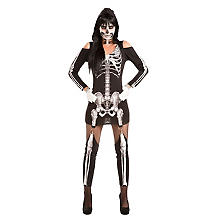 Déguisement squelette 'Skeletta' pour femmes, noir/blanc