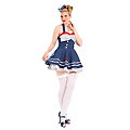 Costume de femme marin "Sailorgirl", bleu/blanc