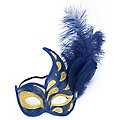 Venezianische Glitzermaske, blau/gold