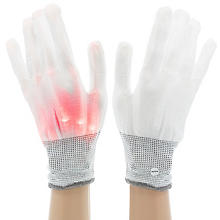 LED-Handschuhe, weiss/rot