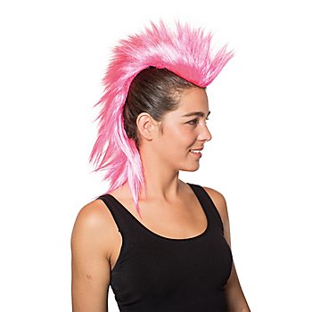 Irokesen-Haarteil, lang, pink