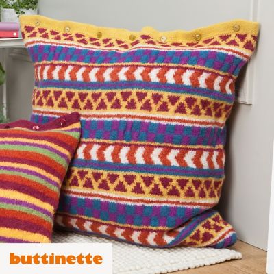 Strickanleitung – Gefilztes Bodenkissen aus Woll Butt Filzwolle