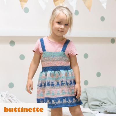 Strickanleitung – Mädchenkleid aus Woll Butt Sockenwollpaket Lino
