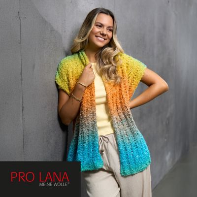 Strickanleitung – Oversize-Weste mit Fallmaschen aus Pro Lana Piuma Cotton