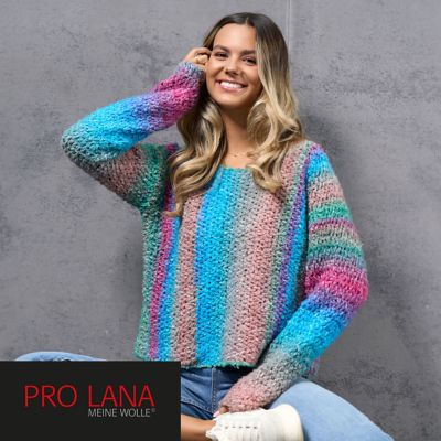 Häkelanleitung – Quergehäkelter Pulli aus Pro Lana Piuma Cotton