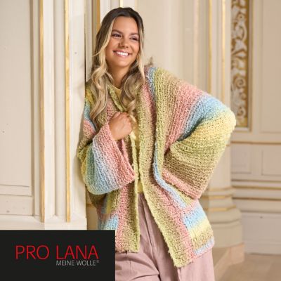Strickanleitung – Cardigan Quergestrickt aus Pro Lana Piuma Cotton