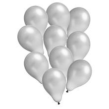 Luftballons 'Metallic', silber, 30 cm Ø,10 Stück