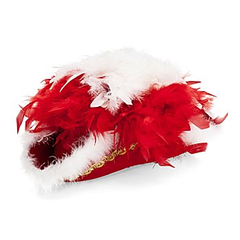 Chapeau de majorette avec plumes, rouge/blanc