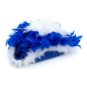 Chapeau de majorette avec plumes pour enfants, bleu/blanc