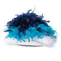Chapeau de majorette avec plumes pour enfants, turquoise/bleu