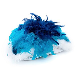 Chapeau de majorette avec plumes, turquoise/bleu