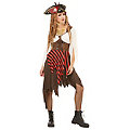 Piratin-Kleid für Damen, braun/rot