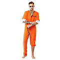 Costume de prisonnier "County Jail" pour hommes, orange/blanc